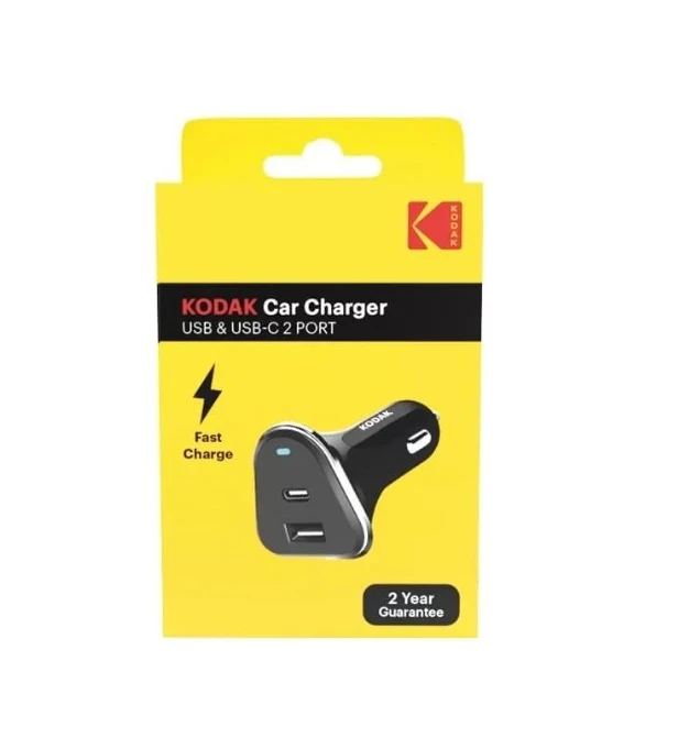 Incarcator Auto 12V Usb-A/Usb-C 2 Porturi Fast Charge 30427570 Kodak